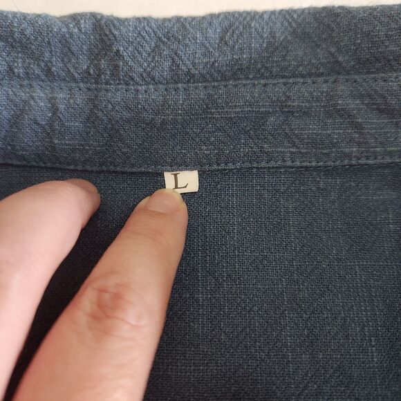 Minibee 100% Linen Lagenlook Coastal Beach Button Up Front Pockets Women SZ L - Picture 6 of 16